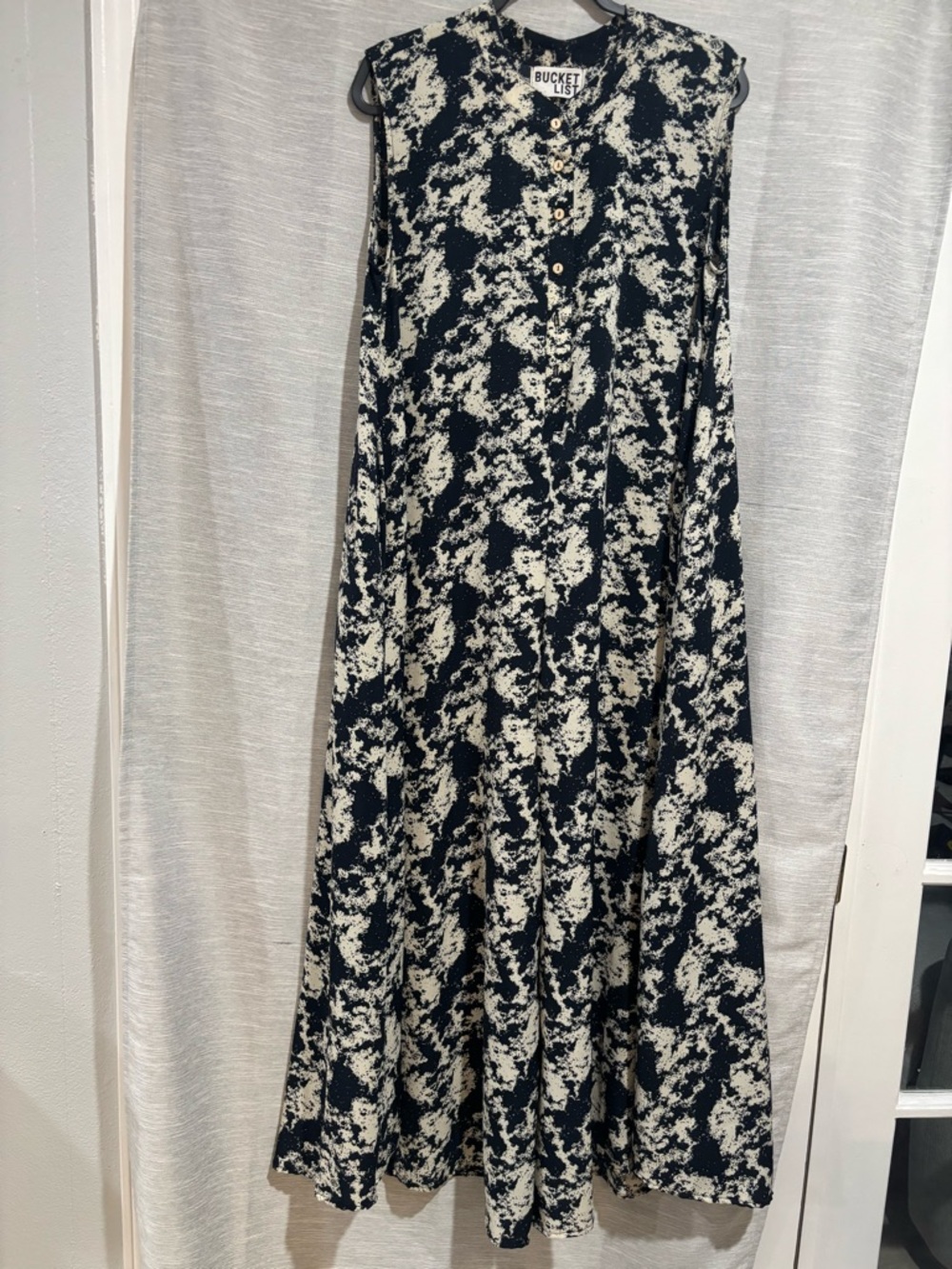 BUCKETLIST Black and Cream Abstract Print jumpsuit